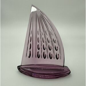 Waterford Crystal Amethyst Glass Sailboat Figurine. EUC